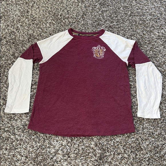 Harry Potter Gryffindor Shirt Youth Red White Raglan Seeker 07 Long Sleeve - Picture 4 of 7